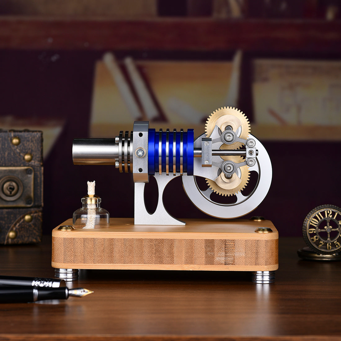 ENJOMOR Unique Rhombic Hot Air Stirling Engine Model - Educational Toy for Science and Engineering Enthusiasts Engine Models Diyengmod