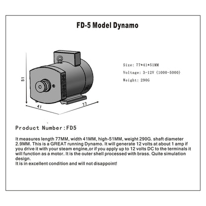 12V Compact Brass Motor for M12 M16 Steam and Internal Combustion Engine Models - DIY Engineering Modifications Accessories Diyengmod