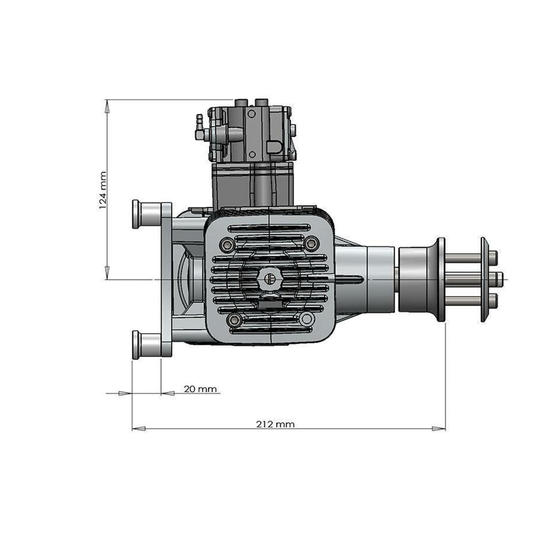 DLE170 170CC Dual Cylinder 2-Stroke Gasoline Engine with Side Exhaust for RC Aircraft Models RC Airplane Diyengmod