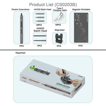 Compact LED Mini Electric Screwdriver Set for DIY Electronics & Models (Frosted Finish) Accessories Diyengmod