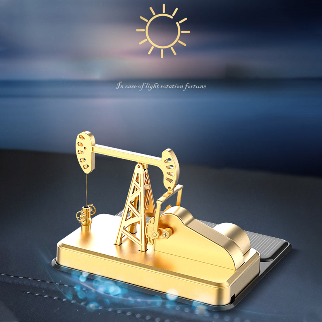 Solar-Powered Kowtow Machine Car Ornament with Intelligent Sensor and Air Purifying Function Engine Models Diyengmod