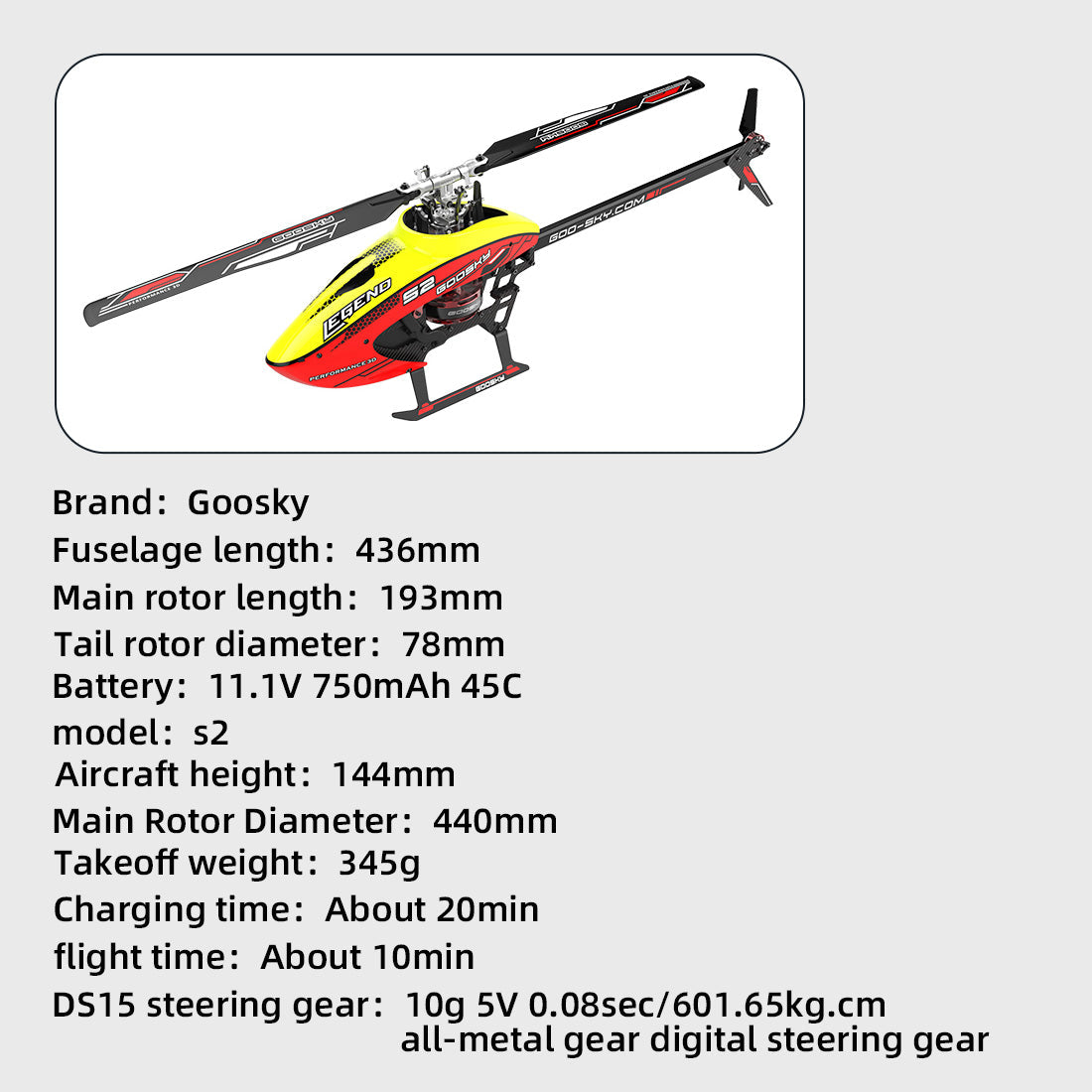 GOOSKY S2 6CH 3D Aerobatic RC Helicopter - Dual Brushless Motor Ready-to-Fly Model RC Airplane Diyengmod