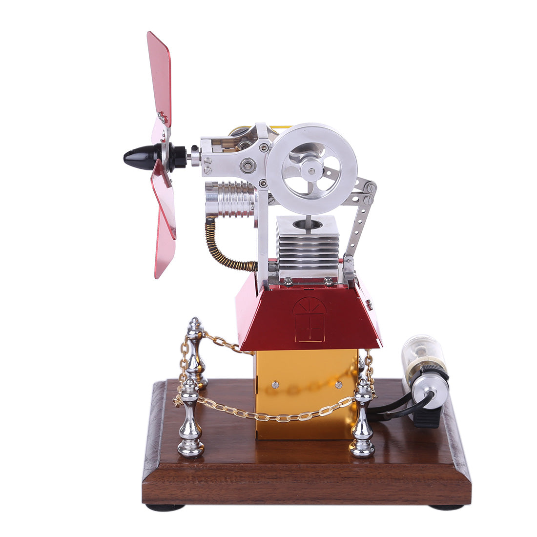 DIY Butane-Powered Stirling Engine Model with Unique Windmill Design Stirling Engine Diyengmod