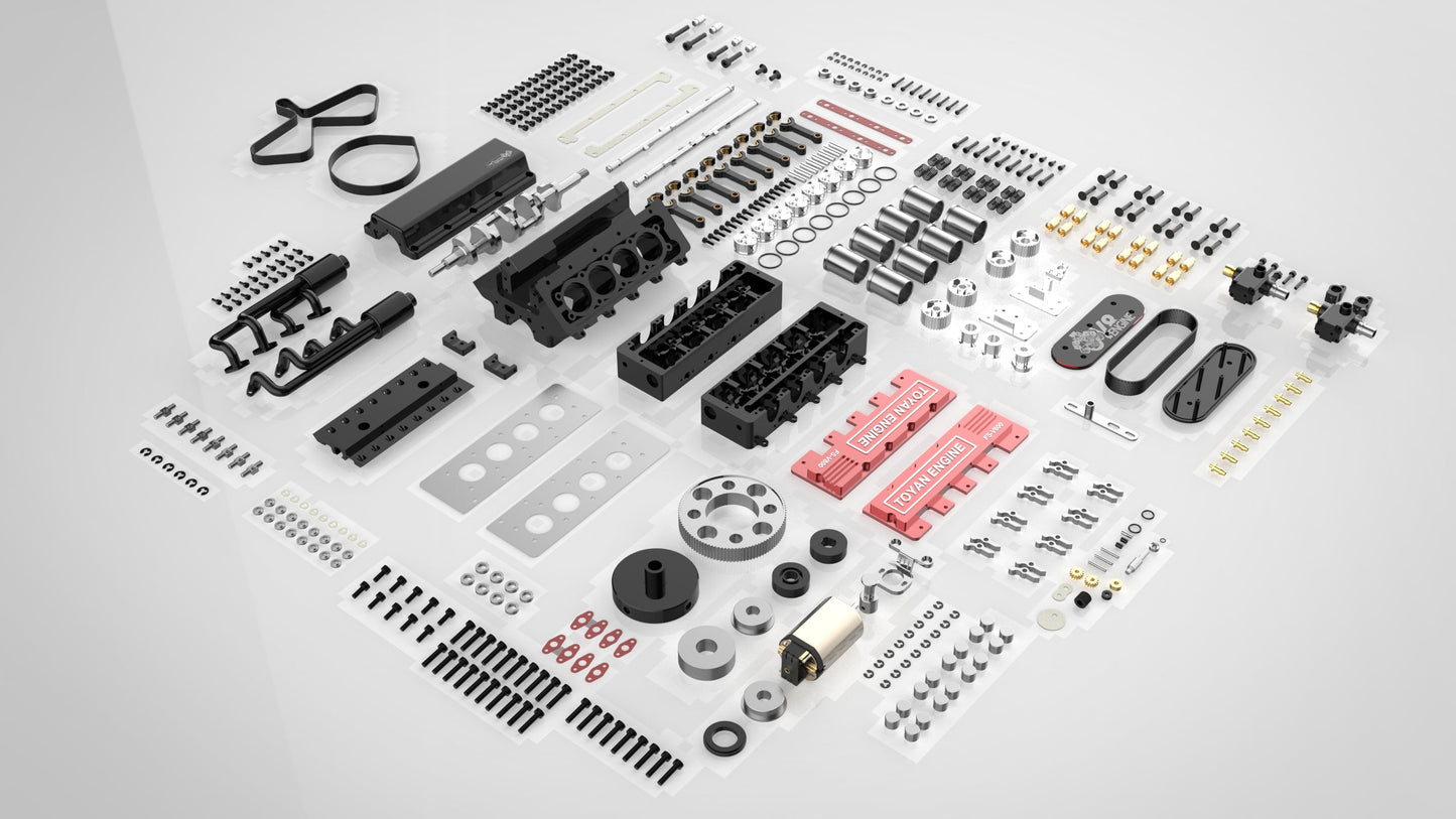 TOYAN FS-V800 28cc Nitro V8 Engine Kit - Build Your Own High-Performance Model Engine for RC Vehicles RC Engine Diyengmod