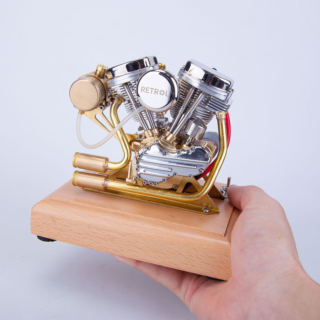 RETROL R30 Vintage Mini V2 Motorcycle Engine Model - 4.2CC OHV V-Twin Four-Stroke Gasoline Engine Engine Models Diyengmod