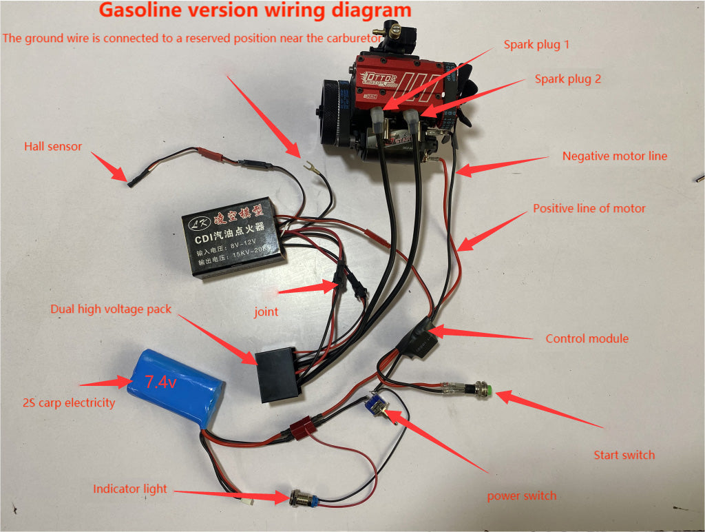 Gasoline Conversion Upgrade Kit for TOYAN FS-L200AC & SEMTO/OTTO Nitro Engines Accessories Diyengmod