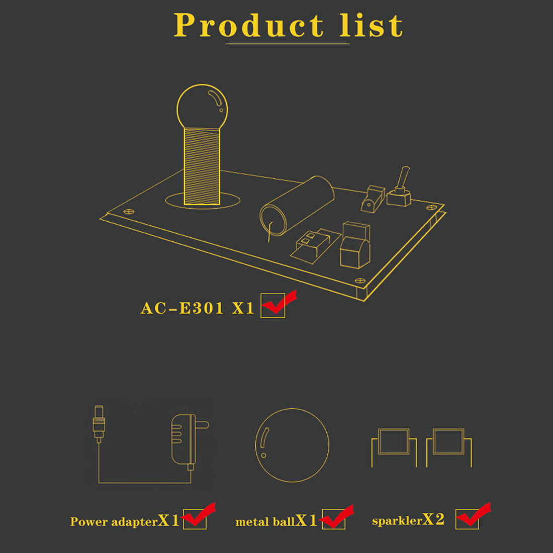 Mini SGTC Tesla Coil: Creative Experimental Technology Toy with 10cm Arc (US Plug) Engine Models Diyengmod