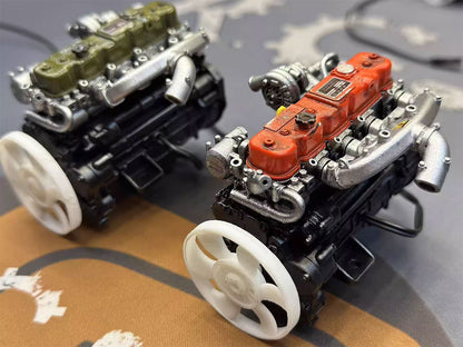 1/10 Scale Artisan Vintage Diesel Engine Model for RC Crawlers - Inline Four-Cylinder Functional Resin Edition Engine Model Diyengmod