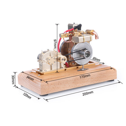 Miniature 1.6cc Four-Stroke Water-Cooled Gasoline Engine Model with Adjustable Speed Gear Reducer Engine Model Diyengmod