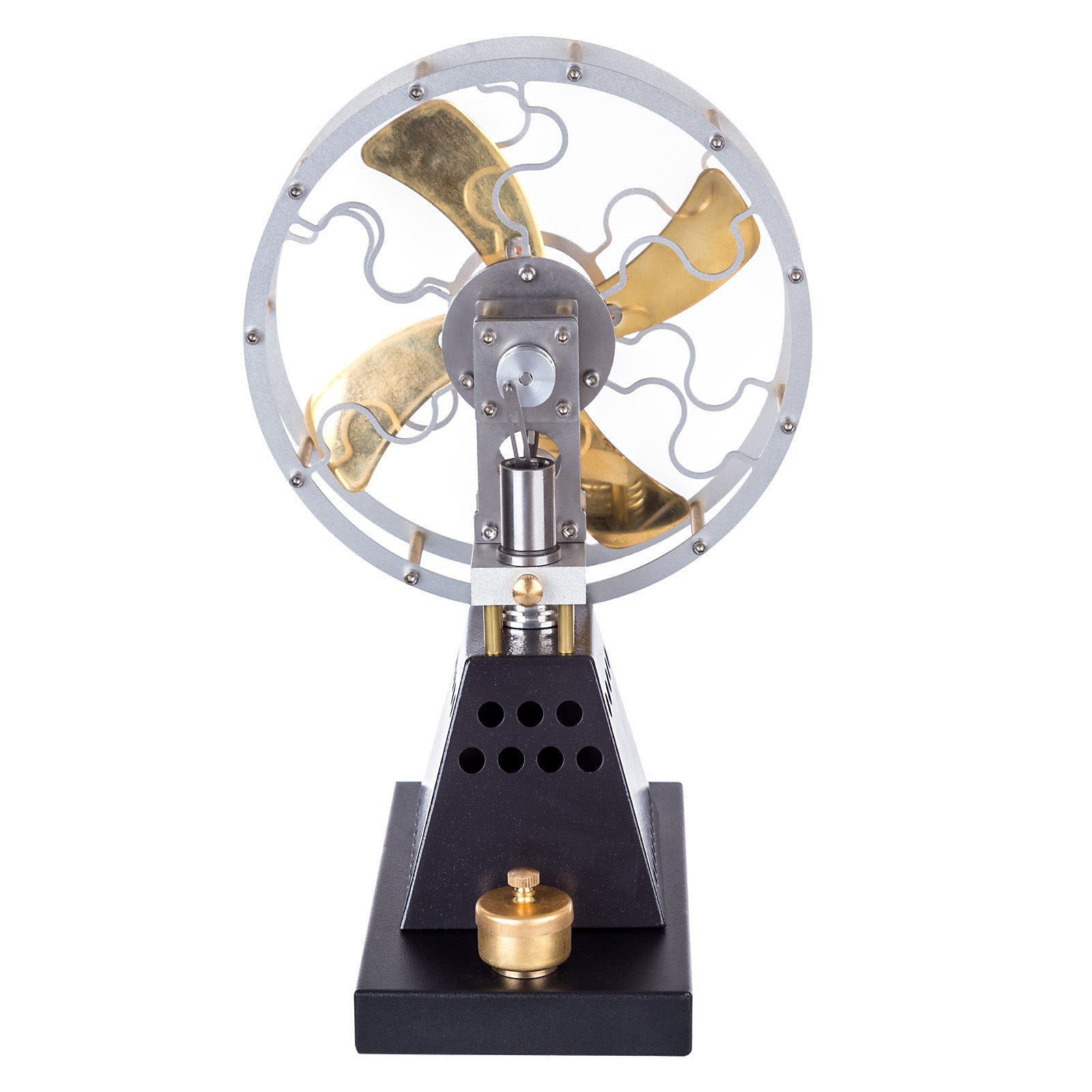 ENJOMOR Antique 4-Blade Heat-Powered Stirling Engine Fan - Educational Physics Science Experiment Toy Stirling Engine Diyengmod