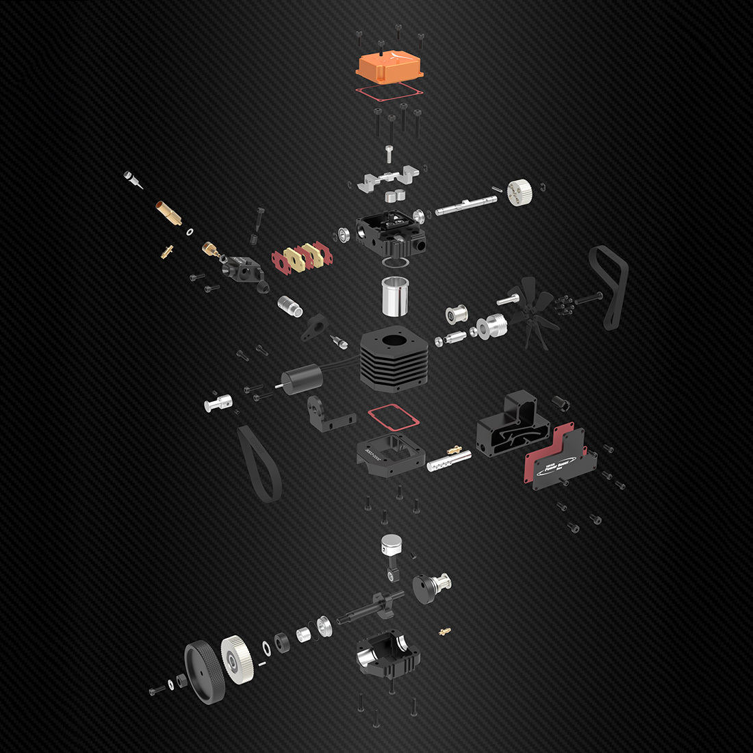 DIY 4-Stroke RC Engine Building Kit - Toyan FS-S100AC Model Engine with Starter Accessories Toyan Engine Diyengmod