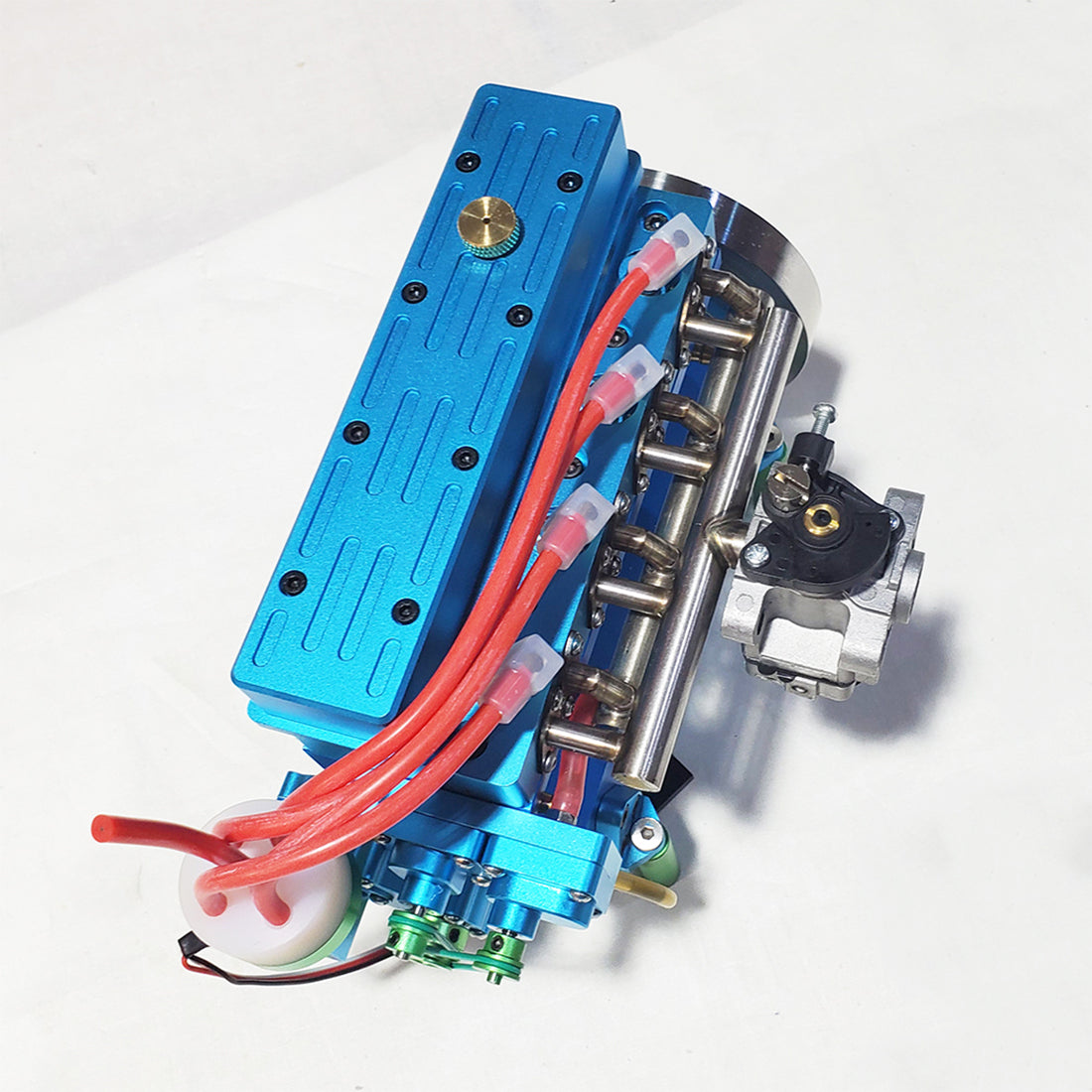 32cc Four-Cylinder Water Cooled Gasoline Engine for 1:5 RC Vehicles - DIY Engineering Model - Blue Engine Models Diyengmod