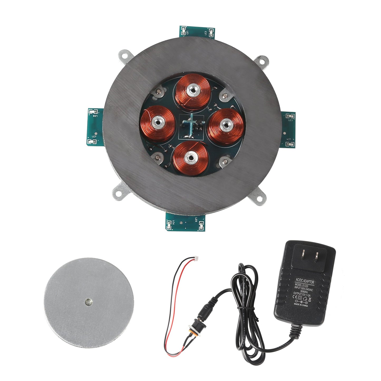 DIY Magnetic Levitation Display Kit with LED Light - 500g Capacity Rotating Module Engine Models Diyengmod