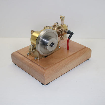 M20 Mini 4-Stroke Gasoline Engine Model with Speed Limiter and Wooden Base Engine Models Diyengmod