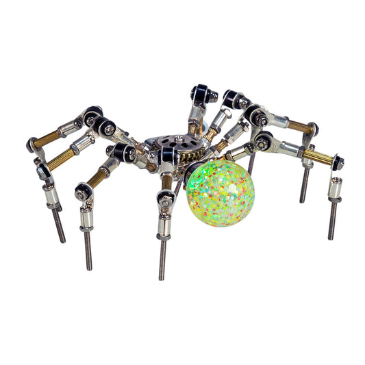 Glowing 3D Metal Spider DIY Kit with Crystal Orb - 270+ Piece Set 3D Puzzle Model Kit Diyengmod