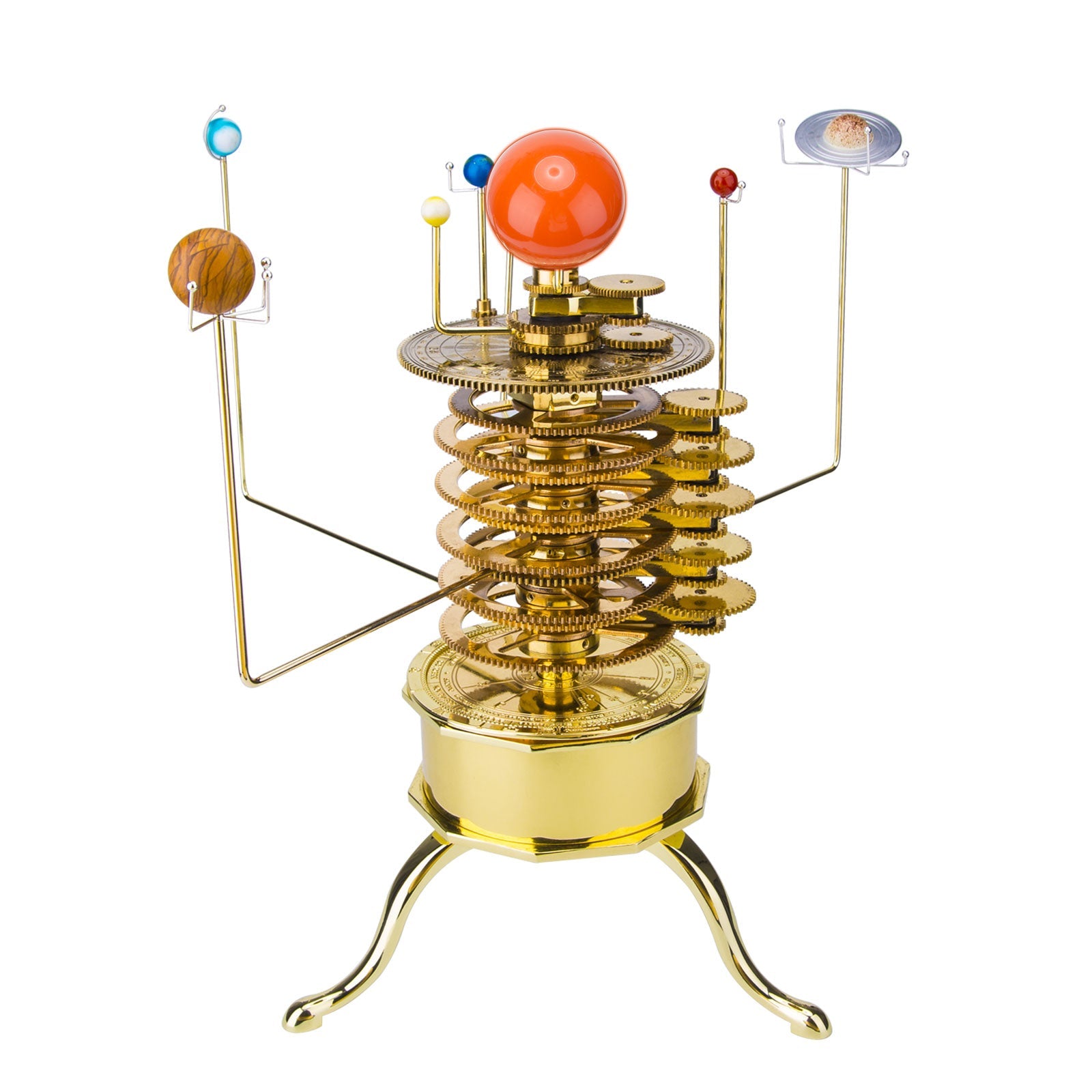 DIY Solar System Orrery Model Kit - 200-Piece Metal Planetarium Assembly Set 3D Puzzle Model Kit Diyengmod