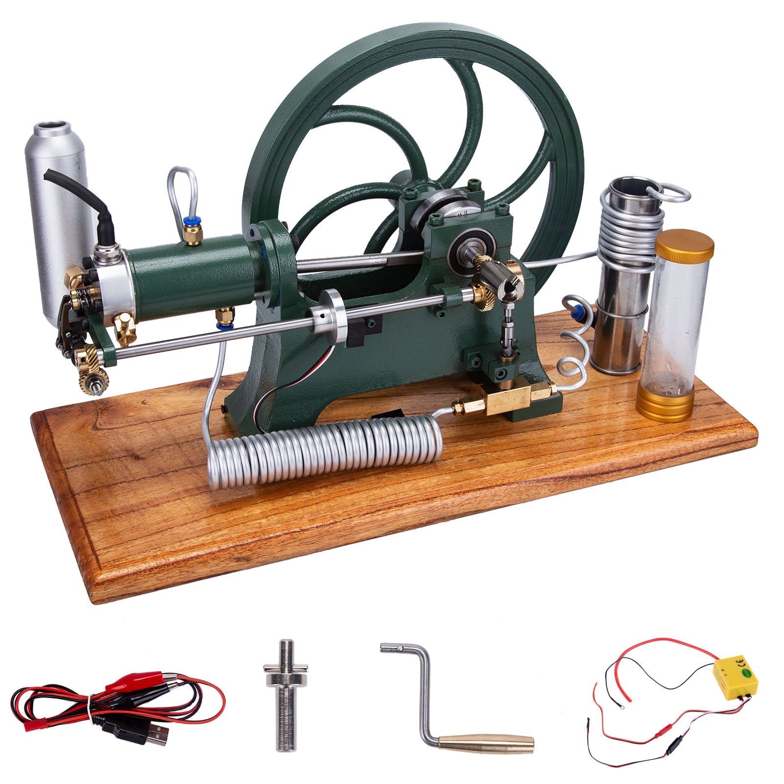 Vintage Inspired Horizontal Hot-Bulb Steam Engine Model with Water Cooling System Engine Models Diyengmod