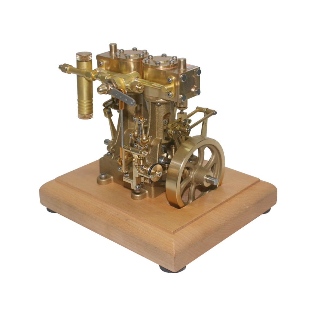 M30 Mini Retro Double-cylinder Steam Engine Model with Speed Reducer for Hobbyists Engine Models Diyengmod