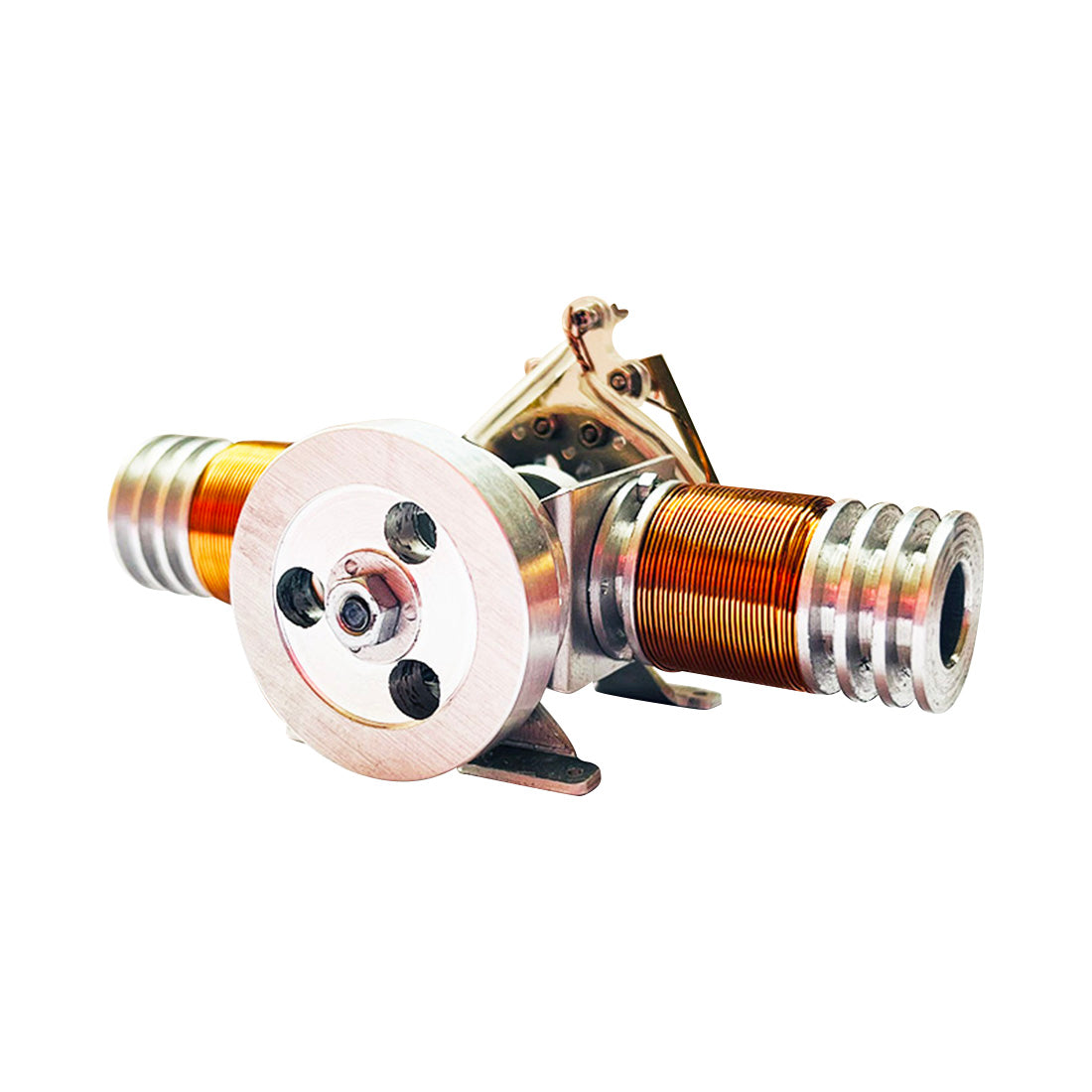 Brushless Flat Electromagnetic Engine Model - Metal Dual Cylinder Technology Toy for 1/10 RC Cars and Ships Engine Models Diyengmod