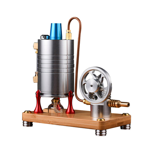 Classic Metal Vertical Steam Engine Model with Alcohol Lamp and Base - DIY Educational Kit Steam Engine Diyengmod