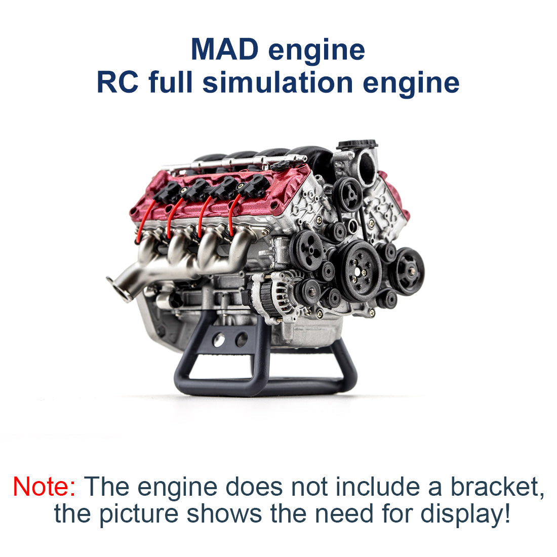 DIY V8 Engine Model Kit - Fully Functional RC V8 Engine Assembly for Capra VS4-10 Pro Engine Models Diyengmod