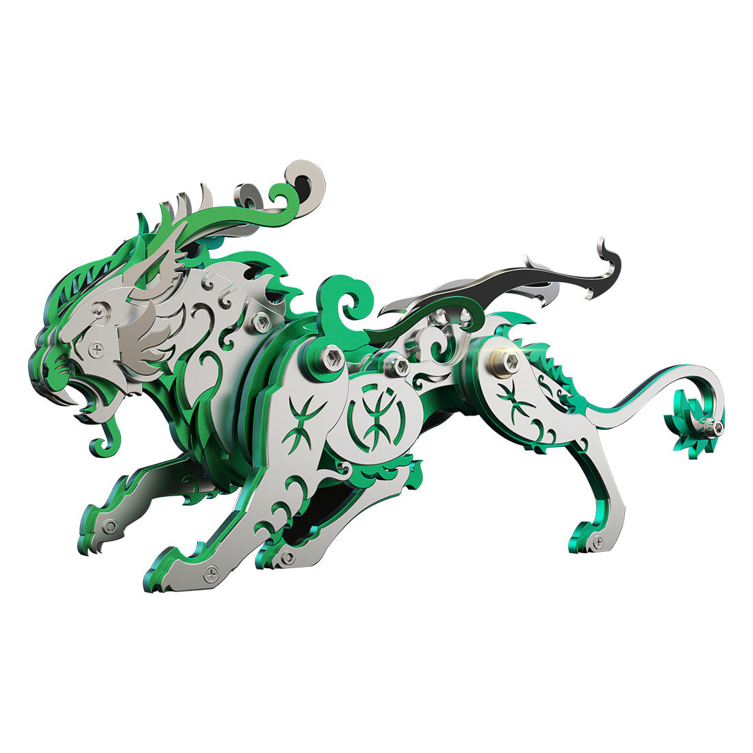 Metal Tiger 3D Jigsaw Puzzle Kit - Ancient Chinese Beast Mechanical Assembly Craft 3D Puzzle Model Kit Diyengmod Bi'an Tiger