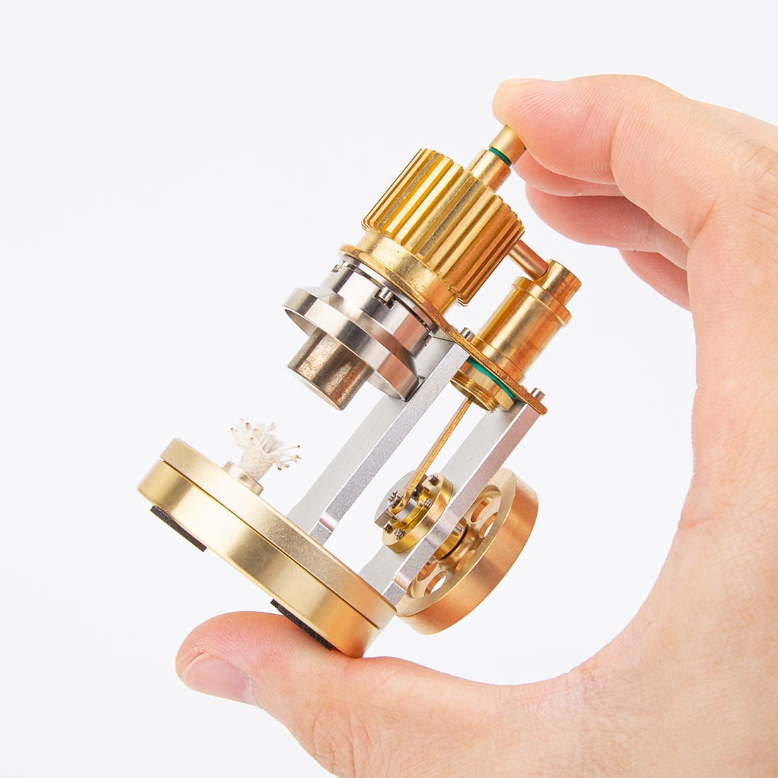 ENJOMOR Miniature Ringbom Stirling Engine Model Kit - Free-Piston Hot Air External Combustion Engine Engine Models Diyengmod