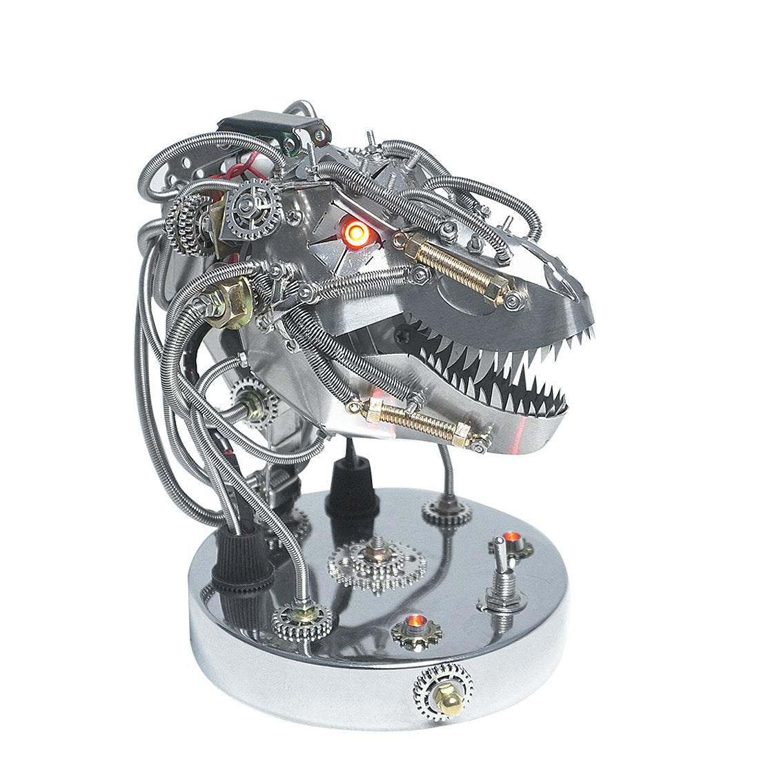 Steampunk 3D Metal Moving Mechanical T-Rex Skull Model Kit - Over 180 Pieces 3D Puzzle Model Kit Diyengmod