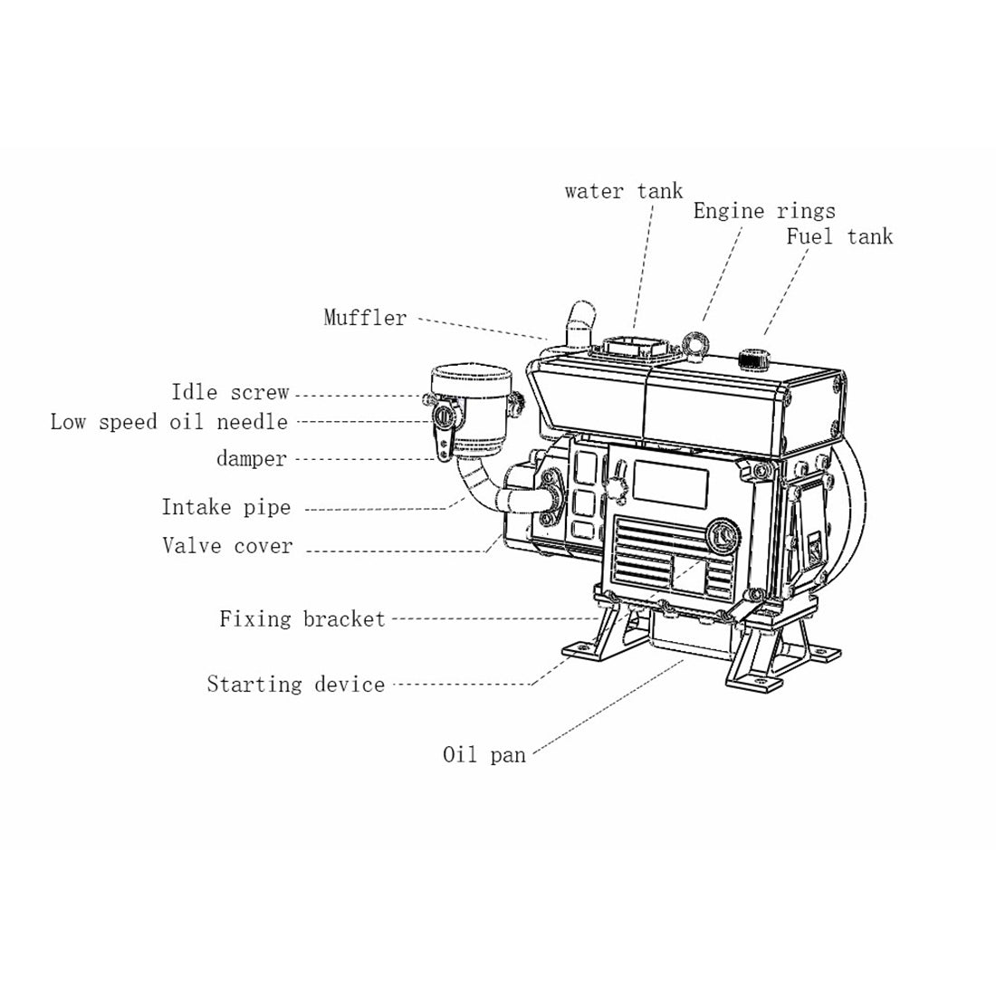 CISON L100 Miniature 3.5cc 4-Stroke Gasoline Engine - High-Speed Internal Combustion Model Up to 8000rpm Engine Models Diyengmod