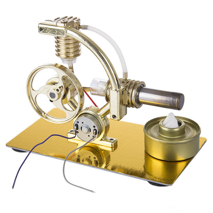 L-Shape Single Cylinder Stirling Engine Generator Model with Large Bulb and Exquisite Design Stirling Engine with LED Diyengmod