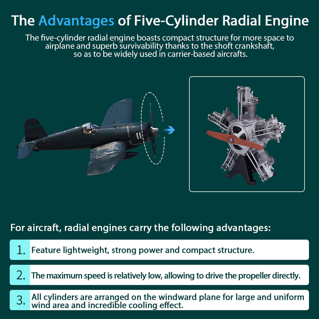 Build Your Own Functional 5 Cylinder Radial Engine Model Kit - TECHING 1:6 Scale Full Metal Engine Kit with 230+ Parts Engine Model Diyengmod