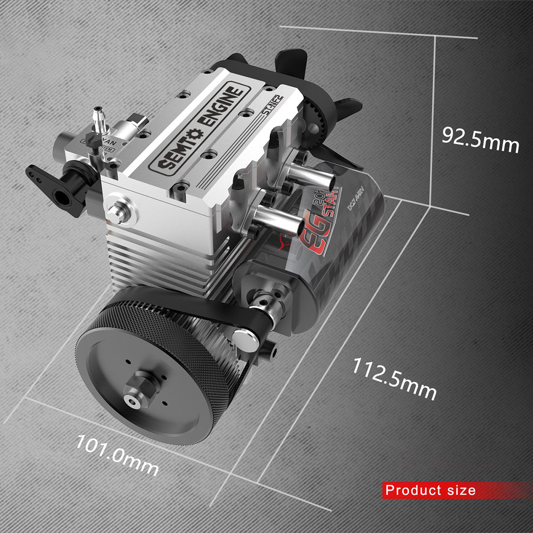 SEMTO ST-NF2 7.0cc Air-Cooled Nitro Engine Model Kit - Mini Inline Double-Cylinder Four-Stroke RC Engine Diyengmod