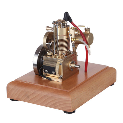 Mini 4-Stroke Gasoline Engine Model with Wooden Base - M16 1.6cc Vertical Air-cooled Single-cylinder Engine Models Diyengmod