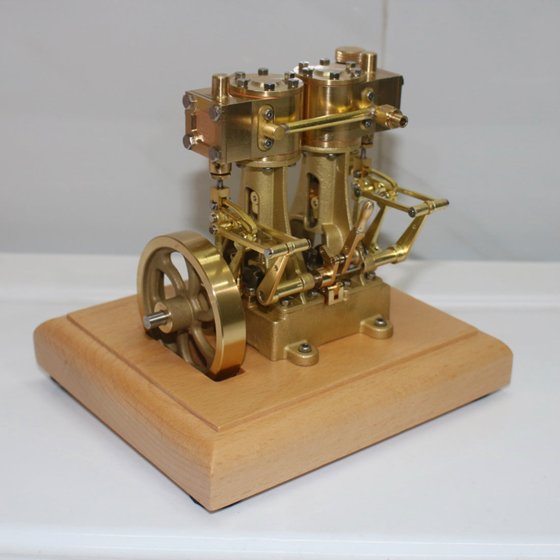 Miniature Retro Double-cylinder Steam Engine Model - DIY EngMod 3.7CC Engine Models Diyengmod