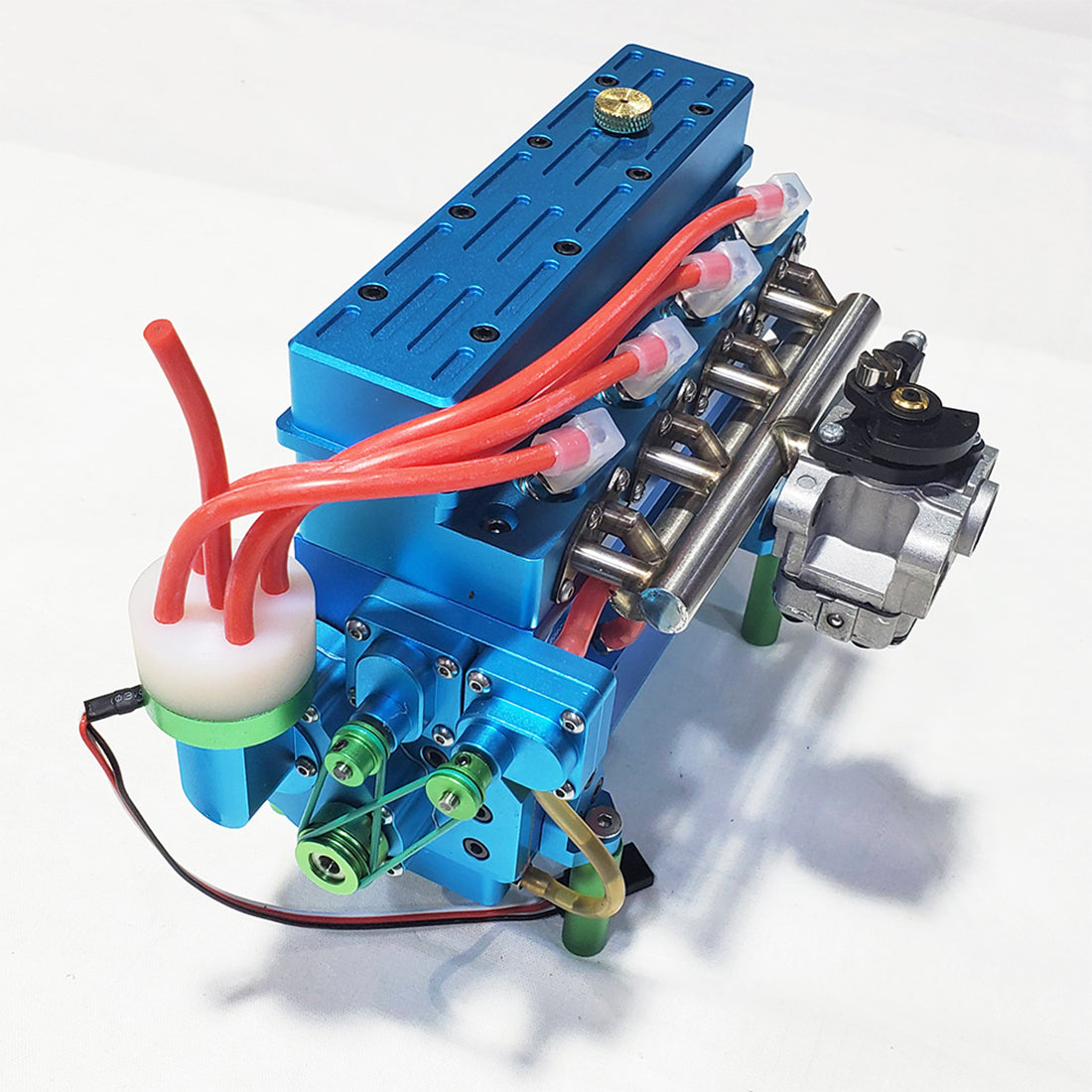 32cc Four-Cylinder Water Cooled Gasoline Engine for 1:5 RC Vehicles - DIY Engineering Model - Blue Engine Models Diyengmod