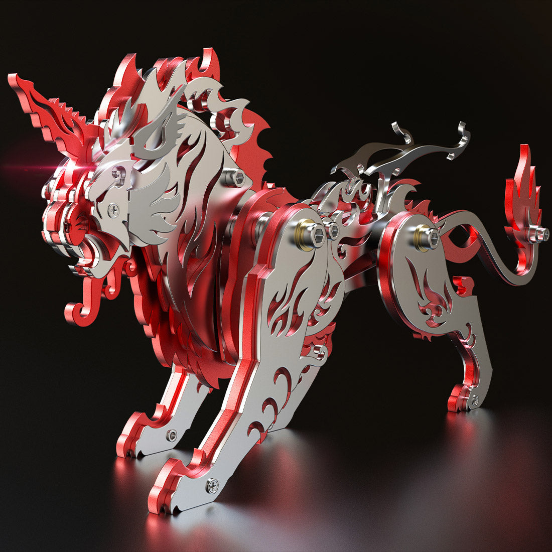 Metal Tiger 3D Jigsaw Puzzle Kit - Ancient Chinese Beast Mechanical Assembly Craft 3D Puzzle Model Kit Diyengmod