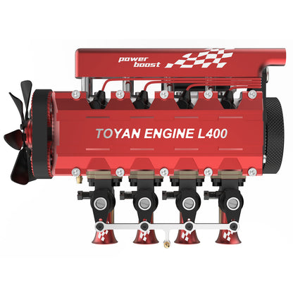 TOYAN FS-L400 14cc Four-Stroke Inline 4 Cylinder Nitro Engine for 1:8, 1:10 RC Cars, Ships, and Airplanes RC Engine Diyengmod