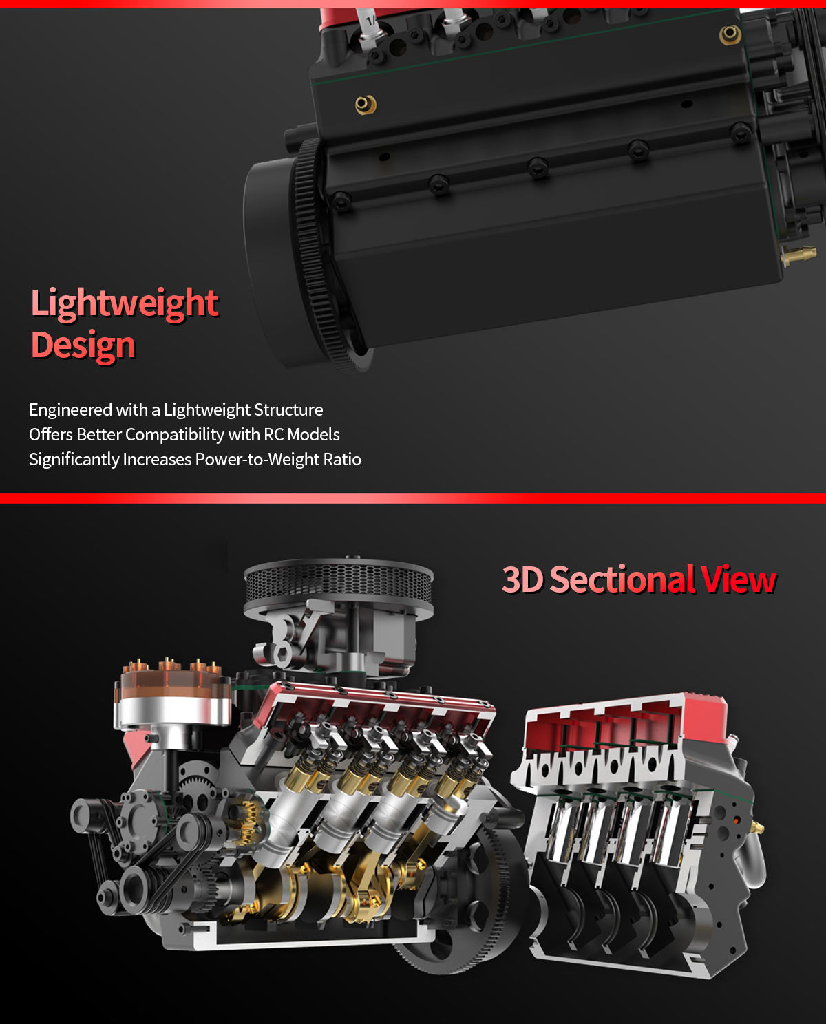 TOYAN FS-V800WGPC 28cc V8 Engine Model Kit - Build Your Own Functional Gasoline Engine DIY Engine Diyengmod