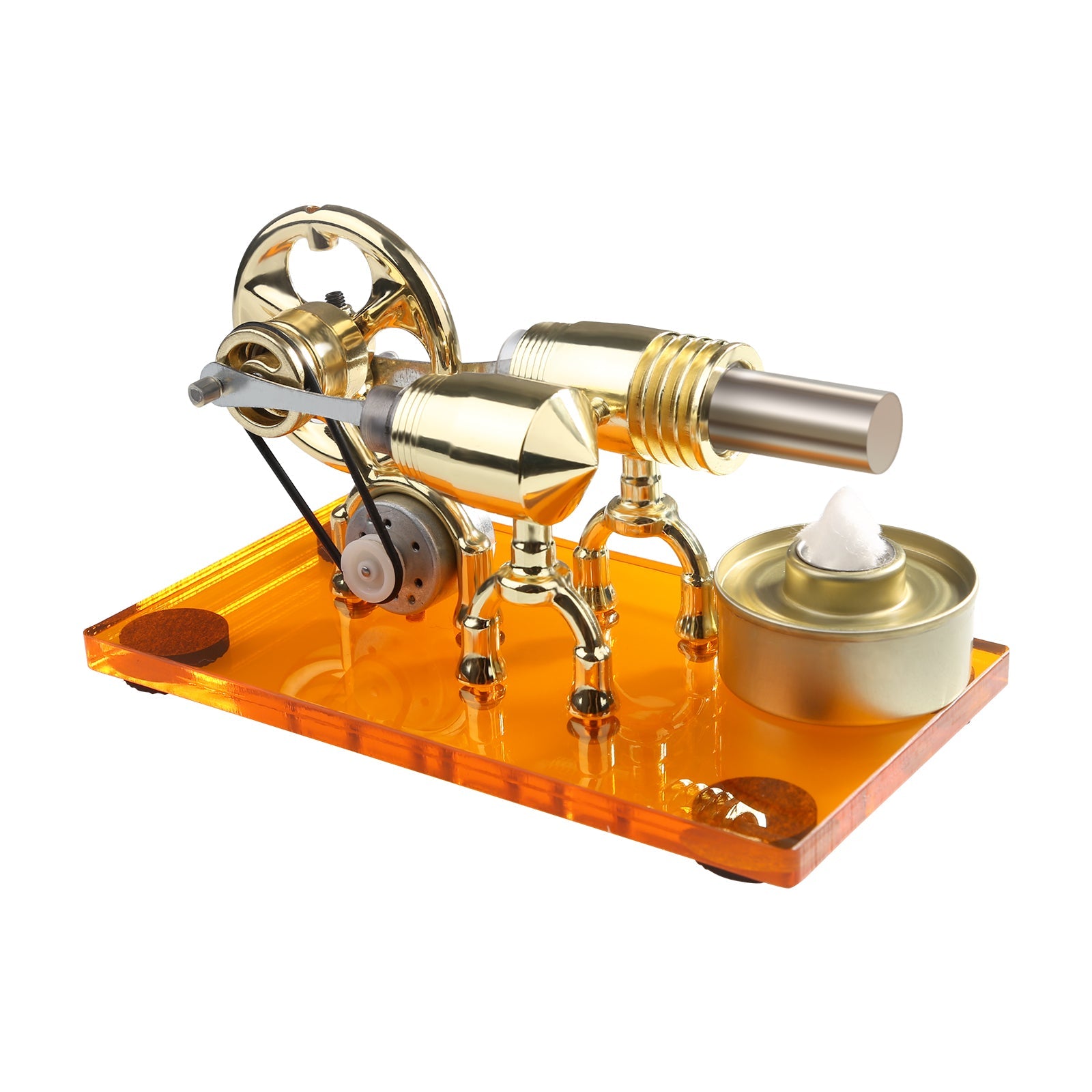 Stirling γ-Shape Hot-Air Engine Model with LED Illumination for Physics Education and Science Experiments Stirling Engine with LED Diyengmod