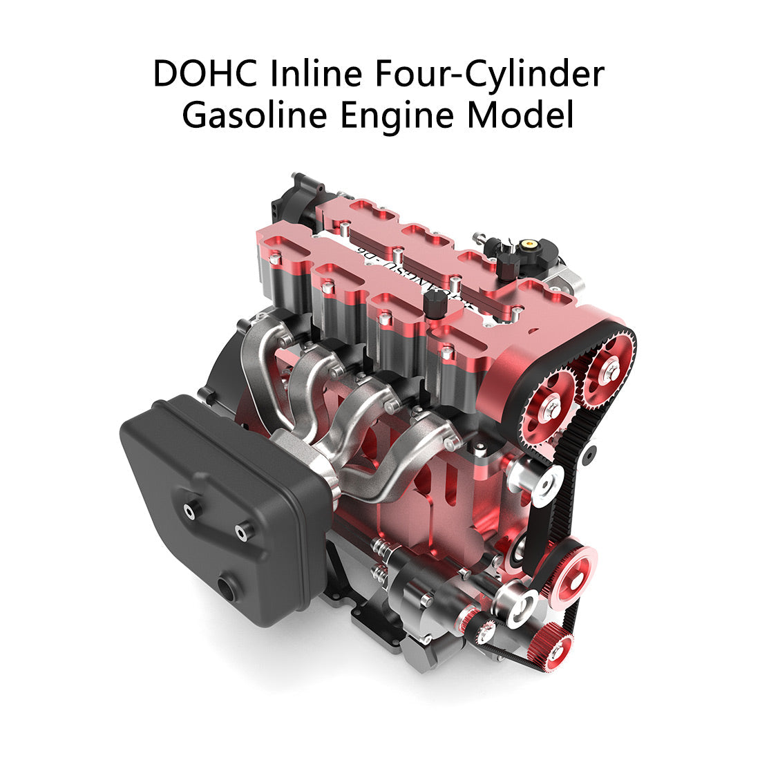 ENJOMOR GS-L4 36cc DOHC Inline 4 Cylinder Gasoline Engine Model - High-Speed Water-Cooled RC Engine Up to 12,000 RPM Engine Models Diyengmod