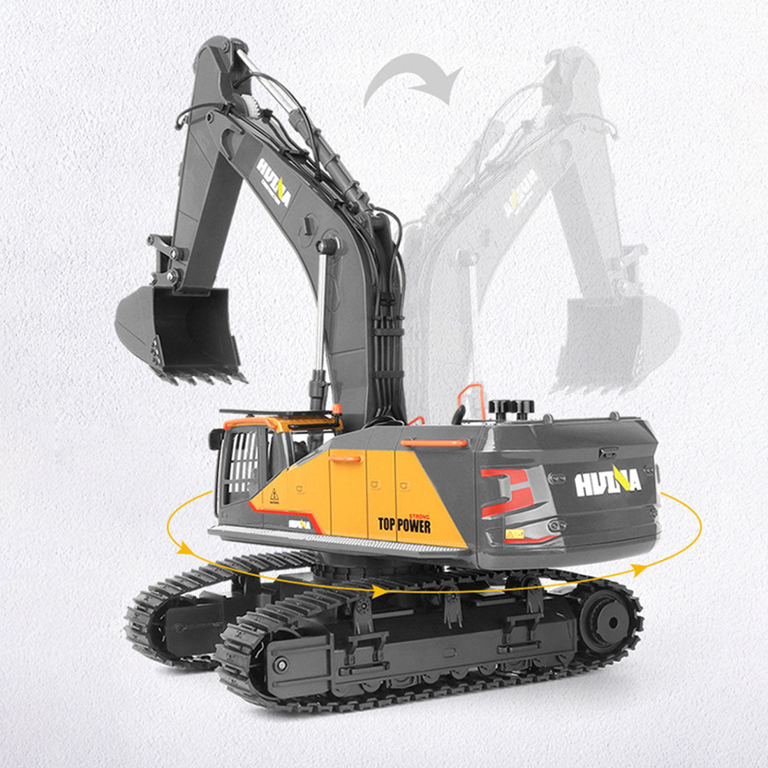 HUINA 1:14 Scale 22CH Remote Control Excavator - Alloy Engineering Model Truck for Kids' Gift Collection RC Truck Diyengmod