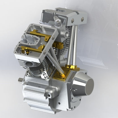 CISON FG-VT157 15.7cc Mini V-Twin Shovelhead Engine - 4-Stroke Air-Cooled Gasoline RC Motorcycle Engine Model RC Engine Diyengmod