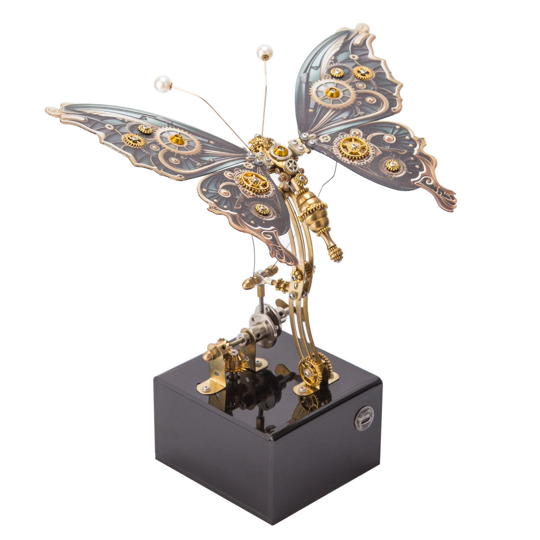 Dynamic Butterfly Metal Model Kit with Music Box - 3D DIY Mechanical Assembly 3D Puzzle Model Kit Diyengmod