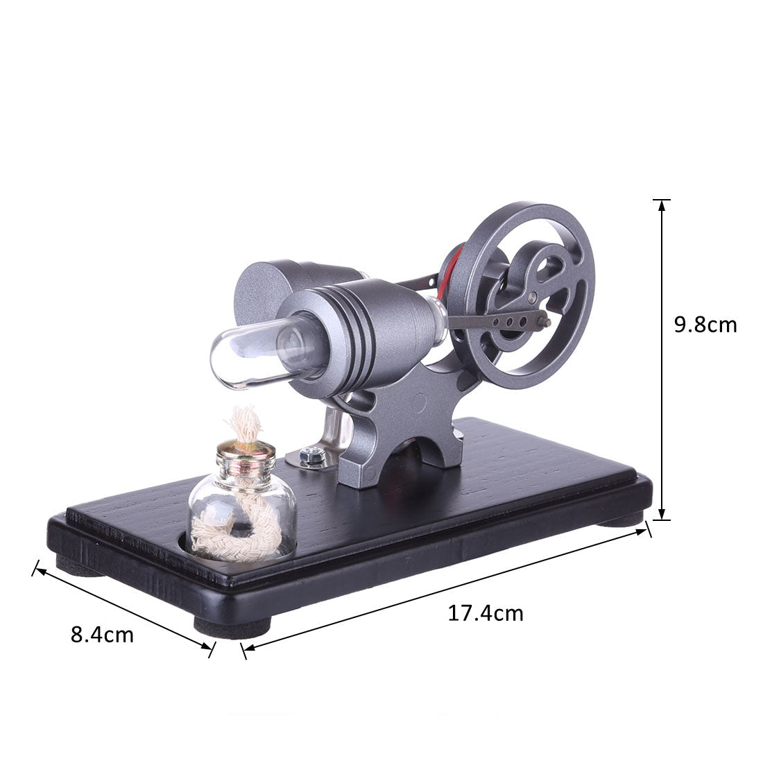 ENJOMOR Vintage γ-Shape Stirling Engine Kit with LED Illumination - Educational DIY STEM Toy Stirling Engine Diyengmod