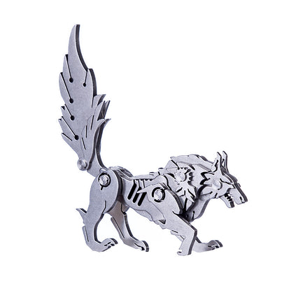 Wild Wolf 3D Metal Puzzle DIY Model Kit - Detachable Jigsaw for Creative Minds DIY Engine Diyengmod