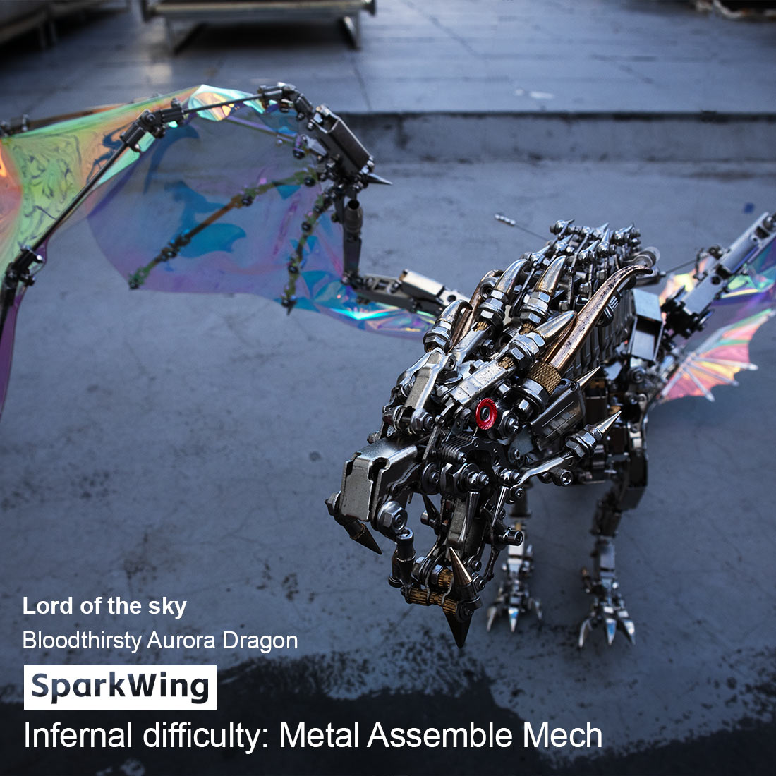 Metal 3D Aurora Dragon Assembly Model Kit - Bloodthirsty Edition (3000+PCS) 3D Puzzle Model Kit Diyengmod