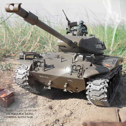 1/16 Scale 2.4G Remote Control American M41A3 Walker Bulldog Tank with LED Lights and Sounds - Ideal Model for Collectors and Kids RC Tank Diyengmod