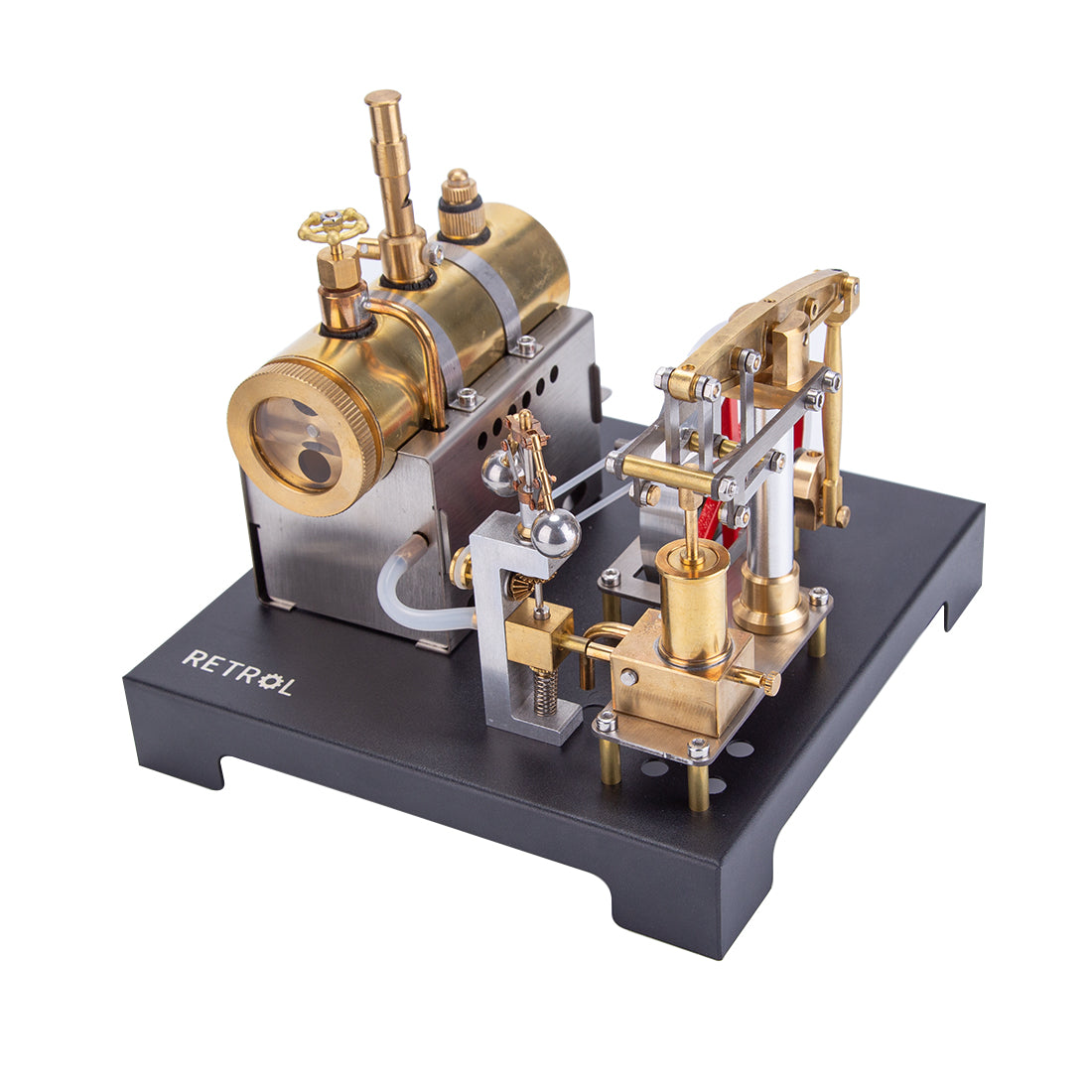 Vintage Inspired Full Metal Beam Steam Engine Model Kit with Horizontal Boiler and Centrifugal Regulator Flyball Steam Engine Diyengmod Steam Engine Model