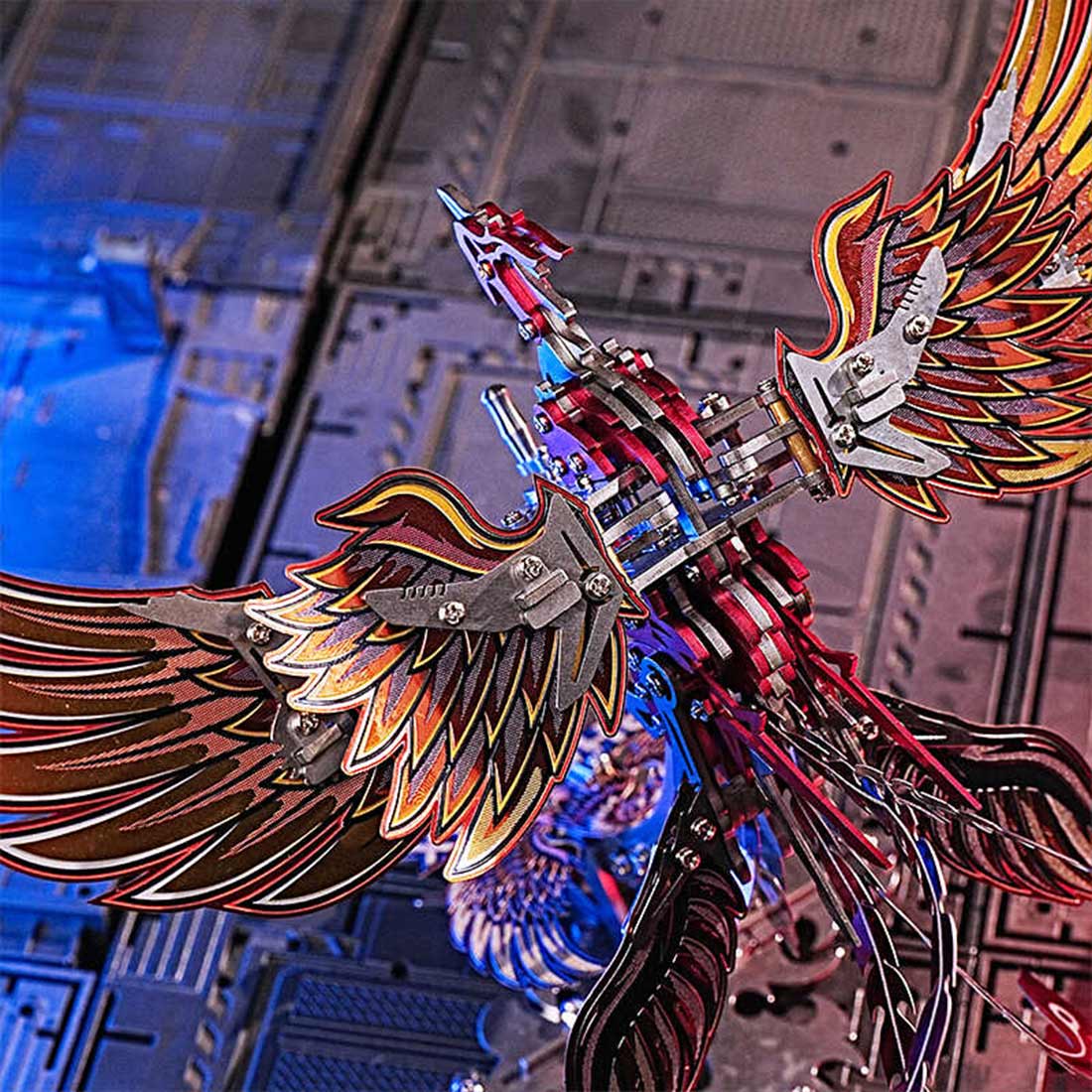 Steampunk Phoenix 3D Metal Assembly Model Kit with Mechanical Gear System - DIY Eng Mod 3D Puzzle Model Kit Diyengmod