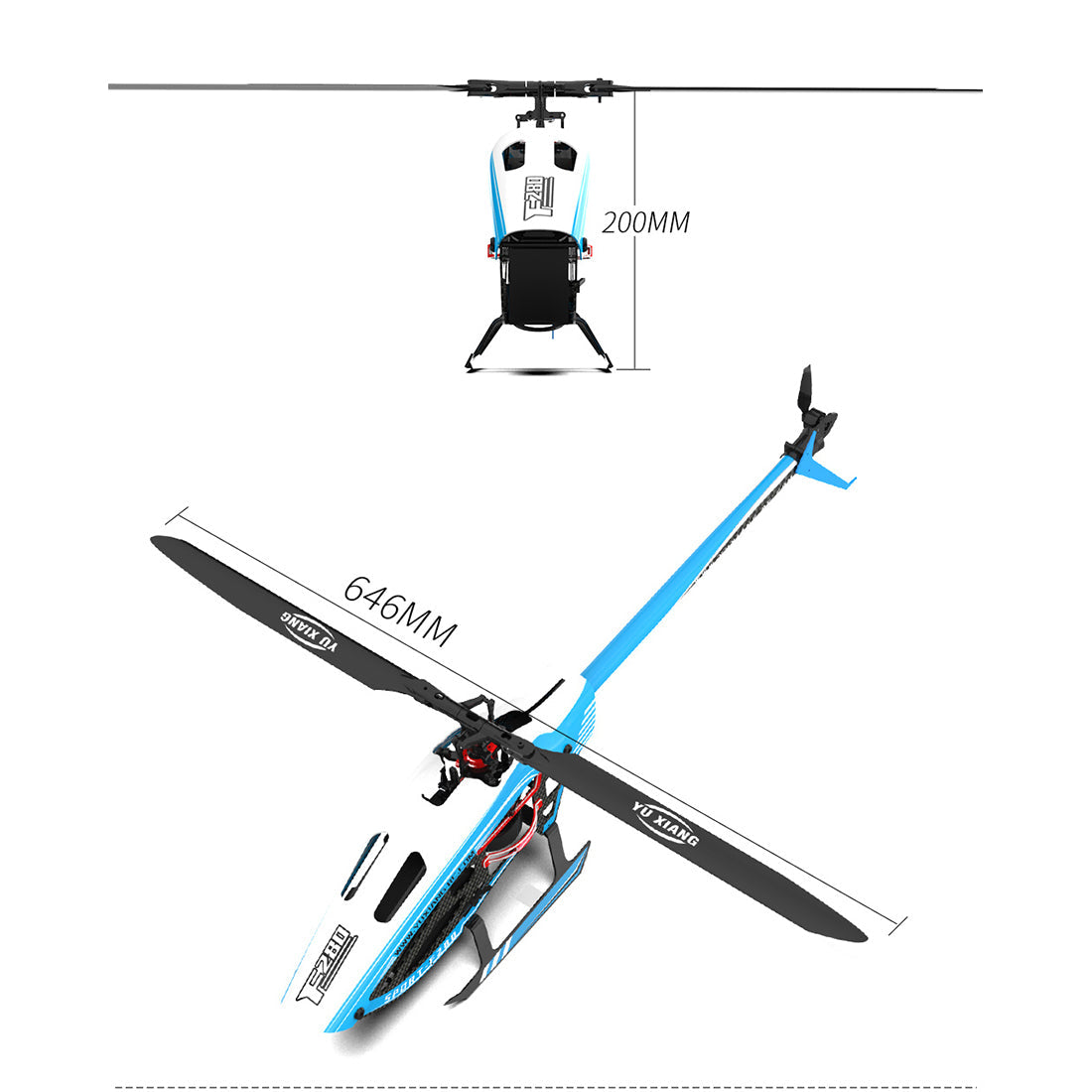 YU XIANG F280 2.4G 6CH RTF Brushless Stunt Helicopter with Direct Drive and Electronic Stabilization System RC Airplanes Diyengmod